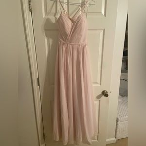 Azazie Cora blushing pink bridesmaid dress